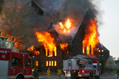 <a href="http://motorcitymuckraker.com/blog/2014/05/10/morning-fire-guts-historic-woodward-church-near-downtown-detroit/">Photo by Steve Neavling of MotorCity Muckraker, who first reported on the fire.</a>